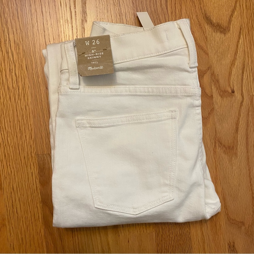 NWT Madewell 9” high rise skinny white 26 Tall